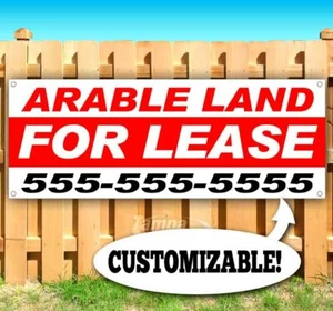 ARABLE LAND FOR LEASE Publicidad Vinilo Bandera Letrero PERSONALIZADO PH# - Imagen 1 de 6