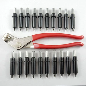 5/32" CLECO TOOL KIT, INCL PLIERS & 20 KWIK-LOK CLECOS - Hotrod Sheet Metal Pins - Picture 1 of 3