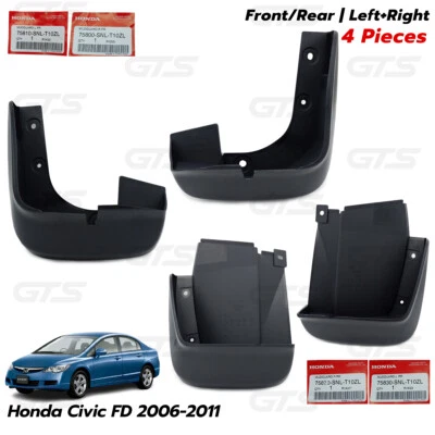 Fits Honda Civic FD Sedan 1.8 2.0 2006 11 Front Rear Mud Splash Guard Foto 1 de 4