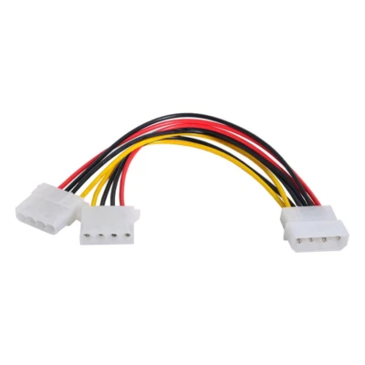 IDE auf 2 IDE 4 Pin 1 Stecker 2 Buchsen A-2 Molex Stromkoppler Kabel - Bild 1 von 4