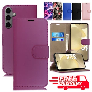Flip Case For Samsung Galaxy S24 S25 Ultra S23 S22 S21 S20FE Leather Phone Cover - Picture 1 of 15