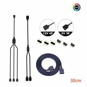 12V 4pin ARGB 5V 3 pines Computadora PC Estuche Extensión Cable Conector de Plomo Extendido - Imagen 1 de 1