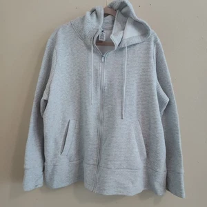 Woman's Active Life Gray Hoodie Zip Up Gray Size XXL Textured - Picture 1 of 10