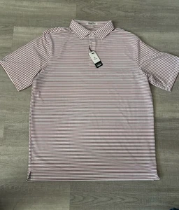 Polo dritta uomo XL golf performance righe rosso bianco blu logo - Foto 1 di 8