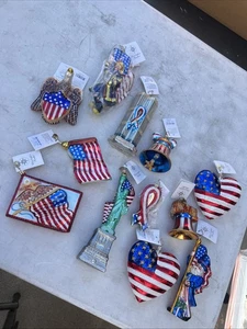 Christopher Radko Ornament Glorious Fourth Patriotic 4th July Postcard - LOT X13 - Picture 1 of 20