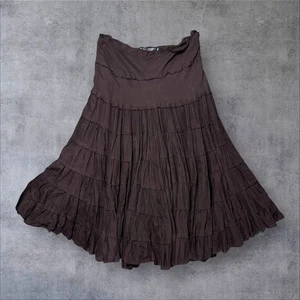 Rampage braun Boho Stufen Maxi Rock Y2K Cottagecore Prairie M 100% Baumwolle - Bild 1 von 11