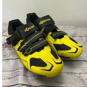 Zapatos de taco Kescoo Peloton Cycle Delta Reino Unido 47 mujeres 14,5 hombres 12 amarillo negro   - Imagen 1 de 12