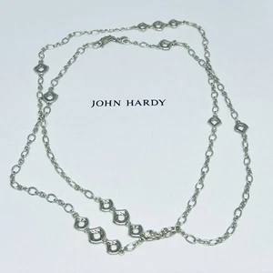 John Hardy Sterling Silver Naga Legends Dragon Scale Station Chain Necklace 36" - Picture 1 of 16