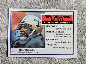 1983 Topps 1982 Team Leaders George Rogers #109 New Orleans Saints  - Picture 1 of 2
