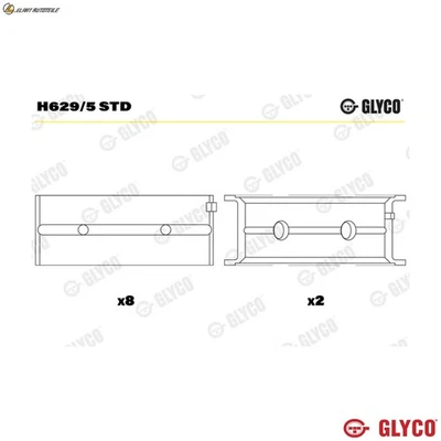 KURBELWELLENLAGER H629/5 STD STD FÜR M10 B16 1.6L M10B18 1.8L M10B20 2.0L 4cyl - Image 1 of 4