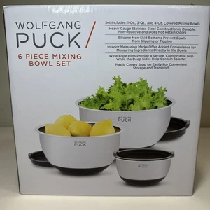 Wolfgang Puck 6 Piece Stainless Steel Mixing Bowl Set - NEW SEALED - Picture 1 of 6