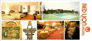 Cartolina Elko, NV Nevada RED LION MOTOR INN Roadside Motel & Restaurant 33/4 x 81/2 - Foto 1 di 2