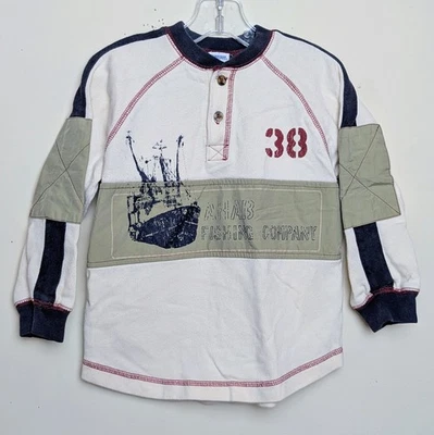 Camisa De Colección Gymboree Ahab Fishing Co Fish Henley Rugby 2003 Y2K Niño Pequeño Talla 3 Foto 1 de 4