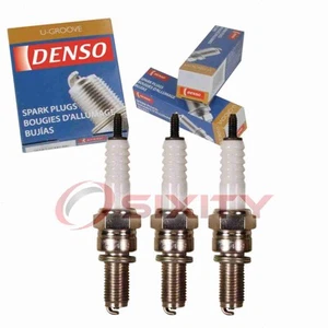 3 pc Denso Standard U-Groove Spark Plugs for 1987-1991 Chevrolet Sprint 1.0L tp - Picture 1 of 5