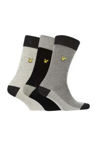 Lyle & Scott Trent 3 Pack Socks - Herringbone/GreyMarl/Black - Picture 1 of 4