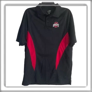 Polo de manga corta Ohio State Buckeyes para hombre negro rojo, J. America, talla mediana - Imagen 1 de 8