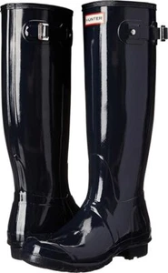 Hunter Boots Women's Original Gloss Winter/Rain Boots - Navy - NEW - Picture 1 of 3