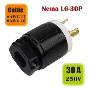 NEMA L6-30P/30R Stecker Buchse Twist Lock 30A 250V 3 Draht Verriegelungsbuchse L6-30 - Bild 1 von 21