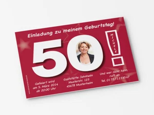 Einladungskarten Geburtstag Geburtstags-Einladung 50. Geburtstag Pink - Bild 1 von 4