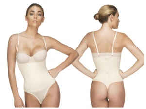 Colombian Thong Bodysuit Shapewear Underbust Adjust Straps Slim Tummy Control - Picture 1 of 9