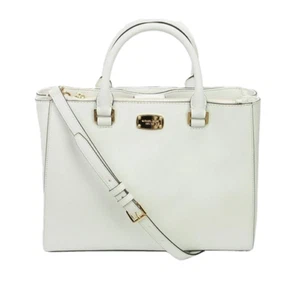 NEW Michael Kors Kellen Medium Leather Tote/Satchel Bag-Optic White/Gold $328 - Picture 1 of 4