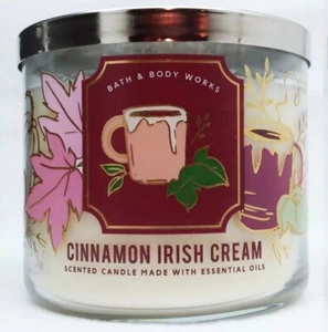 Bath & Body Works White Barn CINNAMON IRISH CREAM 3-Wick 14.5 Oz Candle NEW. - Picture 1 of 4