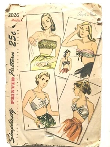 Vtg Simplicity Miss Swimsuit Top/Bra 4 Styles MED 16-18 Bust 34-36 2026 Complete - Picture 1 of 6