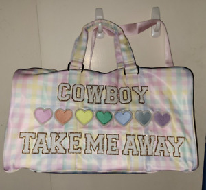 Stoney Clover Lane Rainbow Gingham Duffle Bag NWT  Travel Customized  Patches