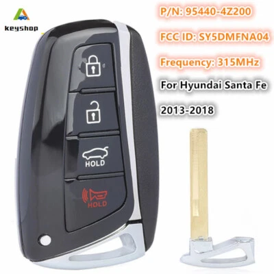 Unlocked for Hyundai Santa Fe 2013-2018 Keyless Smart Key Remote Fob 95440-4Z200 Foto 1 de 4