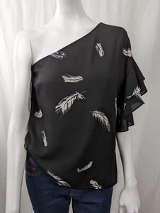 CAMISA BLUSA TROD NEGRA Y BLANCA CON HOMBRO FRÍO TALLA S - Imagen 1 de 6
