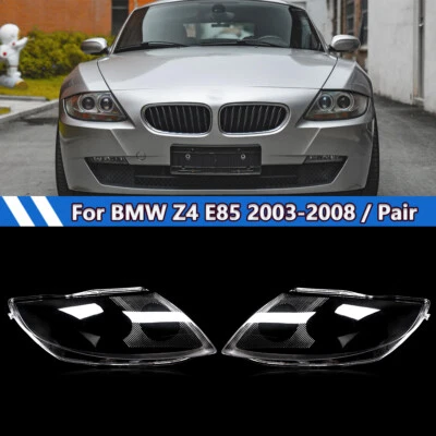 Pair Headlight Lens Headlamp Cover Clear For BMW Z4 E85 2003-2008 Left & Right Foto 1 de 4