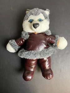 Wolf Husky Dog Plush Furry Stuffed Leather Cosplay Fur Grey White Brown Blue Eye - Picture 1 of 7