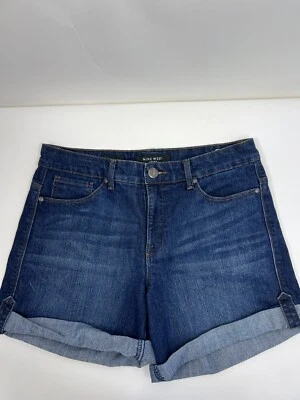 Pantalones Cortos de Jean Nine West Para Mujer Talla 10/30 Azul 5 Bolsillos Puños con Pestañas Foto 1 de 4