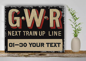 Personalised GWR Train Line railway STEAM TRAIN Metal Wall Plaque STR01