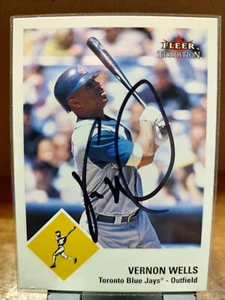 2003 Fleer Tradition #183 Vernon Wells Toronto Blue Jays /Autograph - Picture 1 of 2