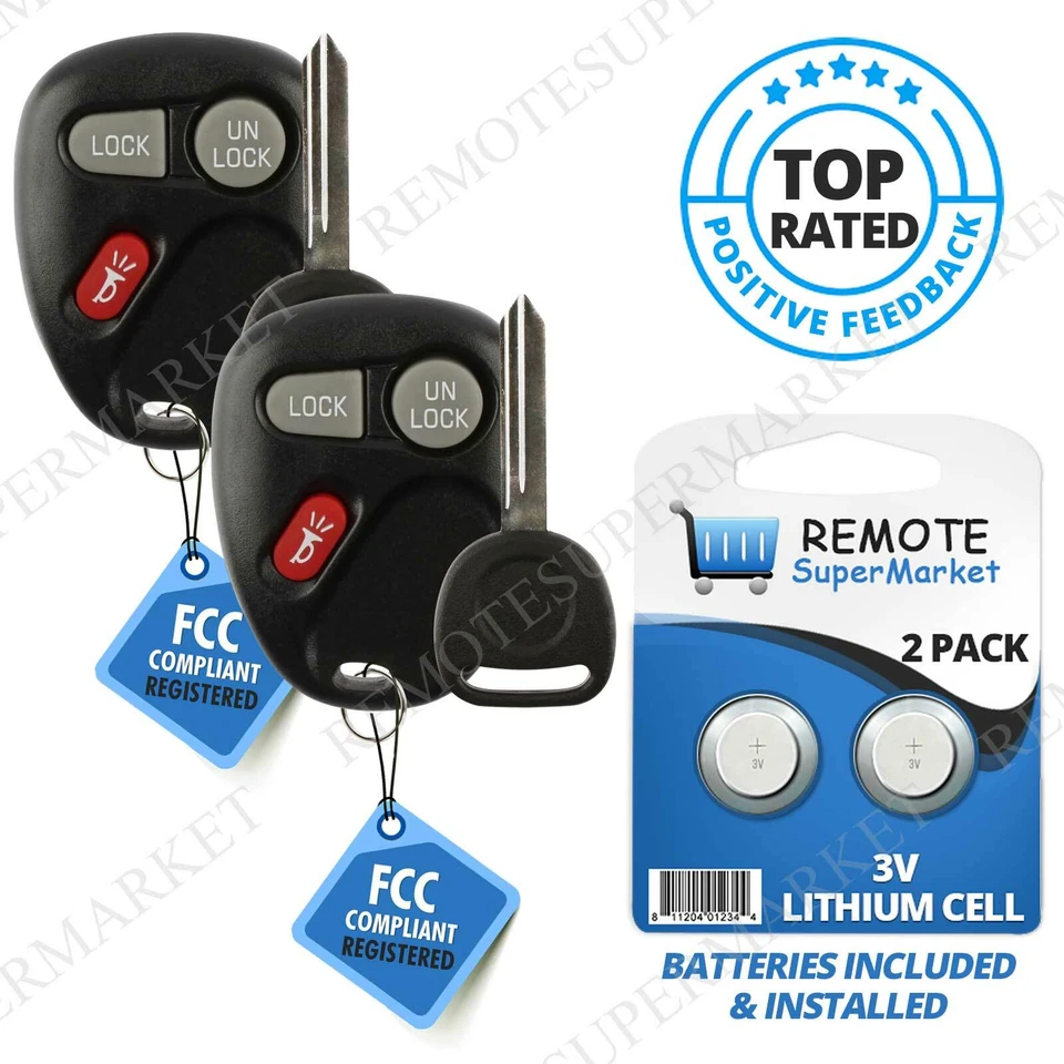 Replacement for GMC Sierra Sonoma Yukon Remote Car Keyless Key Fob Set Pair - Image 1 of 4
