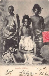 SOMALIA - Somali (spelled Somaly) soldiers in Aden - Publ. J. Benghiat & Son - Picture 1 of 2