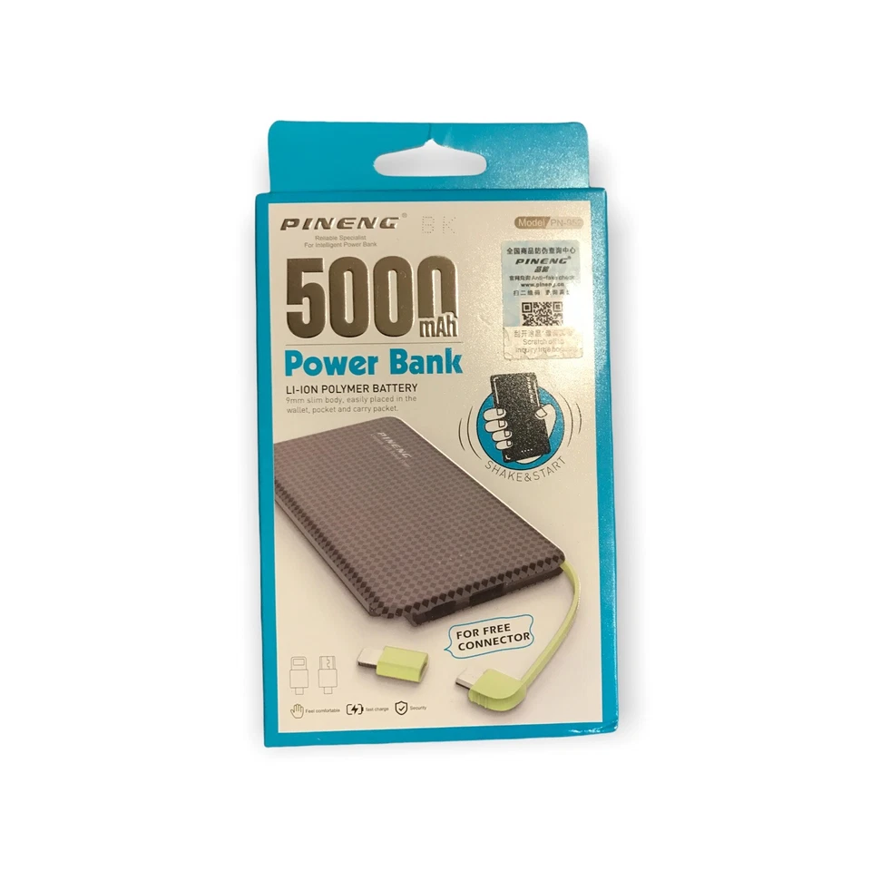 PINENG PN-952 5000mAh Built-In 4 Cable Lithium Polymer Power Bank - Image 1 of 1