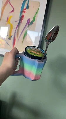 3D Printed Ice Cream Pint Holder with Spoon Slot – Easy Grip – Reusable Cozy for - Image 1 of 4