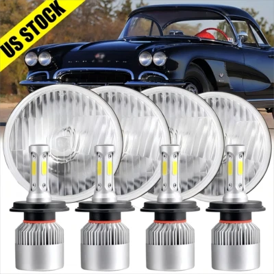 4PCS DOT 5 3/4" 5.75" LED Headlights Hi/Lo Beam for Chevrolet Corvette C1 C2 C3 - Image 1 of 4
