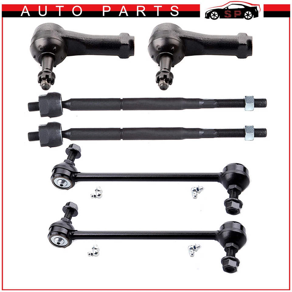 6pcs Front Tie Rod Ends Sway Bars For Chevy Cobalt HHR Pontiac Pursuit 2005-2011 - Imagem 1 de 1