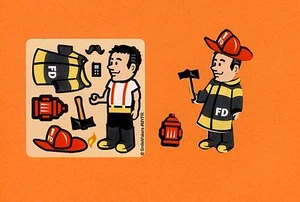 15 pegatinas para bombero - favores de fiesta - recompensas - Imagen 1 de 1