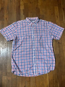 Old Navy Classic Button Up Shirt Slim Fit Men’s XL Tall White/red/blue - Picture 1 of 9