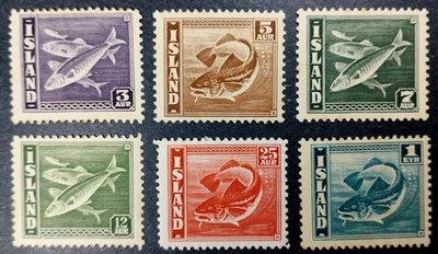 Islandia 1939 Fish Sc #217/224 MH OG VF Foto 1 de 4