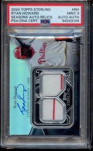 2024 Topps Sterling Ryan Howard - Seasons Game-Used Relic Auto /25 - PSA 9 MINT - Picture 1 of 2