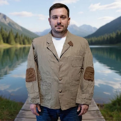 Reel Legends Sz S Men's Fishing Jacket, Canvas, Grayish Tan. NS-27 - Image 1 of 4