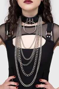 KILLSTAR Choker Black Deeply Destroyed Choker One Size - Picture 1 of 4
