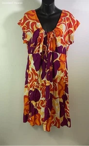MANUHEALI'I Short Sleeve Pull-over Hawaiian Aloha Tropical Dress Women - Size XL - Picture 1 of 3