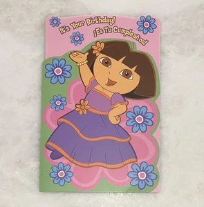 Dora Explorer Birthday Greeting Card American Greetings Coloring No Envelope Vtg - Picture 1 of 8