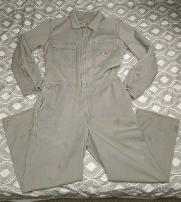 Carhartt FR Flame Resistant Coveralls Suit Gray CAT 2 NFPA 2112 Size 42 Regular - Image 1 of 4